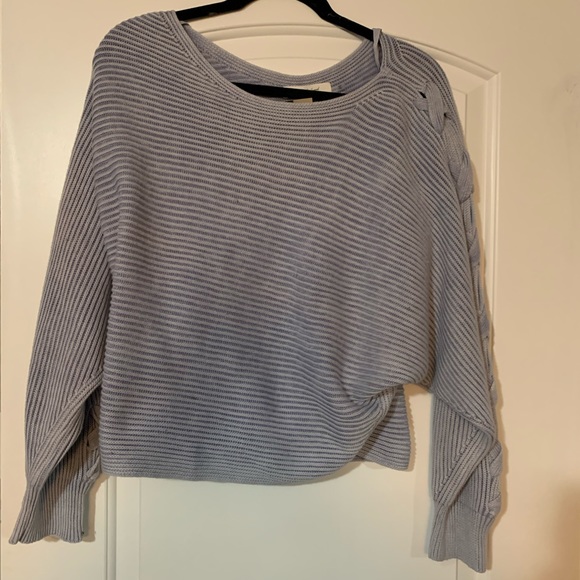 NWT Mustard Seed Cropped Blue Sweater